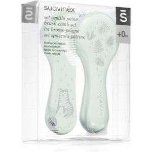 Suavinex Tigers Brush-comb Set set voor Kinderen vanaf Geboorte Green 1 st