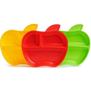 Munchkin Lil' Apple Plates - Kinderbord - Kinderservies - Per 3 Stuks - Vanaf 6 Maanden