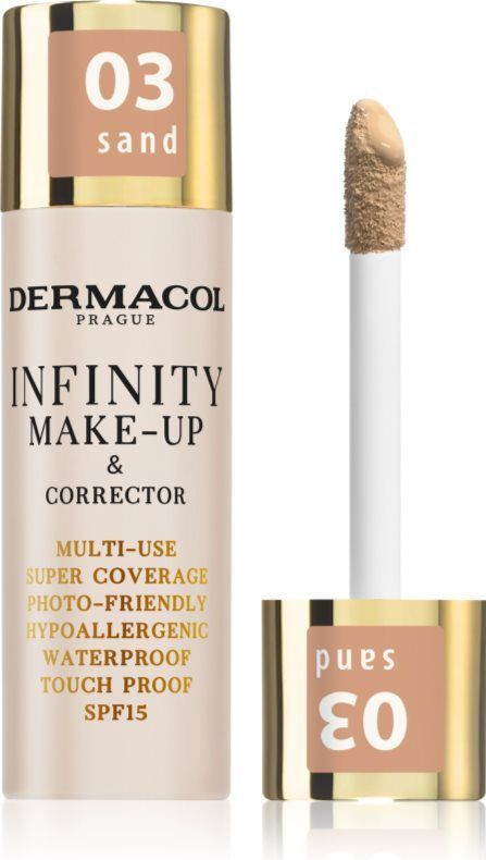 Dermacol Infinity extreem dekkende foundation SPF 15 Tint 03 Sand 20 g