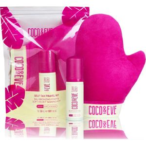 Coco & Eve Sunny Honey Ultimate Glow Travel Kit zelfbruinende mousse met handschoen Medium 60 ml