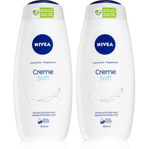 Nivea Creme Soft Verzorgende Douchegel  2 x 500 ml (handige verpakking)