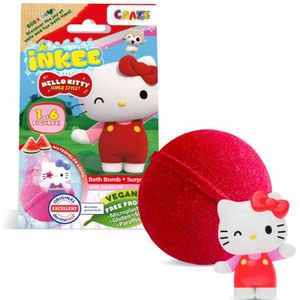 INKEE - Bombe de Bain - 80 g - Rose ou Rouge - Avec Figurine Hello Kitty