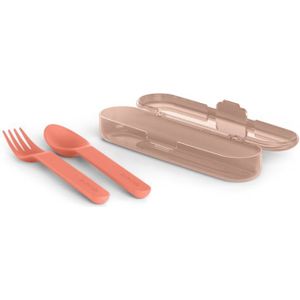 Suavinex Go Natural Cutlery Set bestek 12 m+ Pink 3 st
