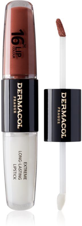 Dermacol 16H Lip Colour Langaanhoudende lippenstift en lipgloss Tint 23 Mocha Brown 2x4 ml