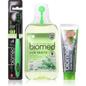 Biomed - Gum Health Set - Tandverzorgingsset - Met Natuurlijke Extracten - Mondwater 500 ml - Tandpasta 100 g - Tandenborstel