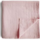 Mushie Muslin Swaddle Blanket Organic Cotton inbakerdoek Rose Vanilla 120cm x 120cm 1 st