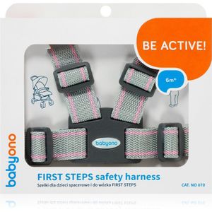 BabyOno Be Active Safety Harness First Steps haaraccessoire voor Kinderen Grey/Pink 6 m+ 1 st