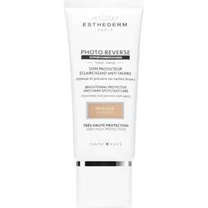 Institut Esthederm Photo Reverse Brightening Protective Anti-Dark Spots Face Care Beschermende Getinte Crème tegen Pigmentvlekken  met Hoge UV Bescherming Tint  Light Beige 50 ml