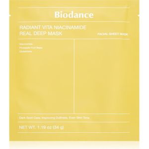 Biodance Radiant Vita Niacinamide Real Deep Mask Verhelderende Gezichtsmasker voor Egalisatie van Huidtint 1 st