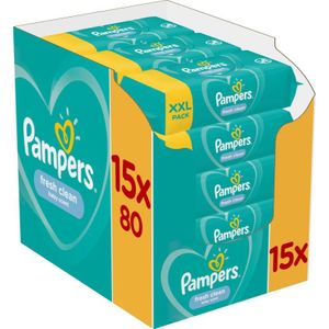 Pampers Fresh Clean Vochtige Reinigings Doekjes voor Kinderen voor Gevoelige Huid 15x80 st