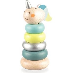 Zopa Wooden Unicorn stapeltoren van hout Blue 1 st