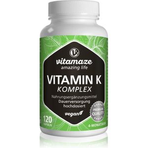 Vitamaze - Vitamin K Complex - Capsules - 120 stuks - Ter bevordering van gezonde botten en gewrichten