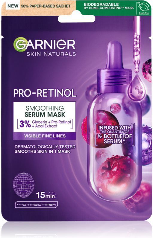 Garnier Skin Naturals Pro-Retinol gladmakend maskerdoekje 22 g