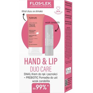FlosLek Laboratorium - Hand & Lip Duo Care Snail - Cosmeticaset - Hydraterende Crème en Lippenbalsem