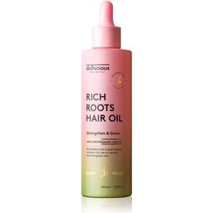 delhicious RICH ROOTS AMLA & ROSEMARY HAIR OIL Hydraterende en Kalmerende Olie voor Droge en Jeukende Hoofdhuid 100 ml