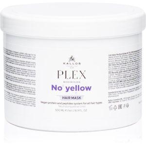 Kallos Plex No Yellow Haarmasker neutraliseert gele Tinten 500 ml