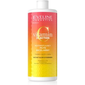 Eveline Cosmetics Vitamin C 3x Action Micellair Water voor Hydratatie en Stralende Huid 500 ml