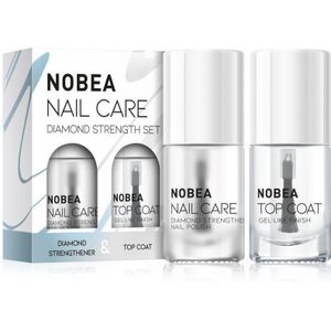 NOBEA - Diamond Strength Set - Nagellak - 2 Stuks - Verstevigende en Beschermende Top Coat