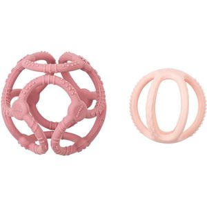 NATTOU Teether Silicone Ball 2 in 1 bijtring Pink 4 m+ 2 st