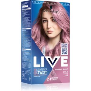 Schwarzkopf - LIVE Lightener & Twist - Permanente Haarkleuring - Tint 105 Purple Rosé Gold - 1 st