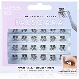 KISS Falscara Wisp plakwimpers in clusters met knoopje Shorty 24 st
