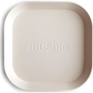Mushie Square Dinnerware Plates bord Ivory 2 st