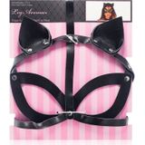 Leg Avenue Vegan leather Studded Catmask Masker black 48,5 cm