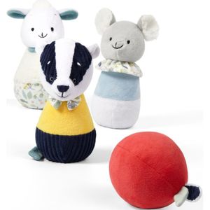 BabyOno Have Fun Plush Bowling Pins Gift Set voor Kinderen vanaf Geboorte Badger Edmund and Friends