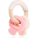 Kikkaboo Silicone and Wood Teether Keys bijtring Pink 1 st