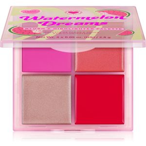 I Heart Revolution Watermelon Dreams Blush & Highlighter Quad palet met highlighters en blush 4x2.8 g