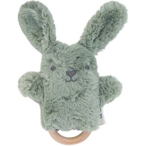O.B Designs Bunny Soft Rattle Toy pluche knuffel met rammelaar Sage 3m+ 1 st