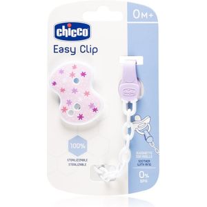 Chicco Easy Clip fopspeenketting 0m+ Pink 1 st
