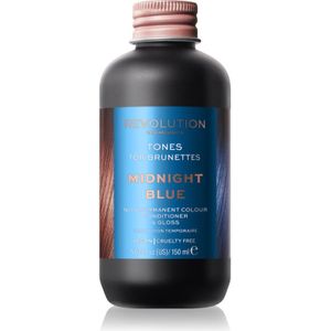 Revolution Haircare Tones For Brunettes Getinte Balsem voor Bruin Haar Tint Midnight Blue 150 ml