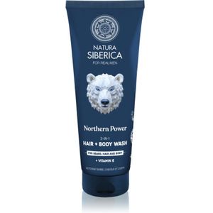 Natura Siberica - Arctic Wild Northern Power - Wasgel - 200 ml - Douchegel & Shampoo 2in1 voor Mannen
