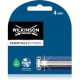Wilkinson Sword Essentials 3 Hybrid Vervangende Open Messen 4 st