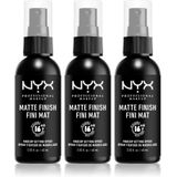 NYX Professional Makeup - Makeup Setting Spray Matte - 3x60 ml - Make-up Fixatiespray