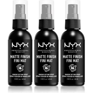 NYX Professional Makeup - Makeup Setting Spray Matte - 3x60 ml - Make-up Fixatiespray