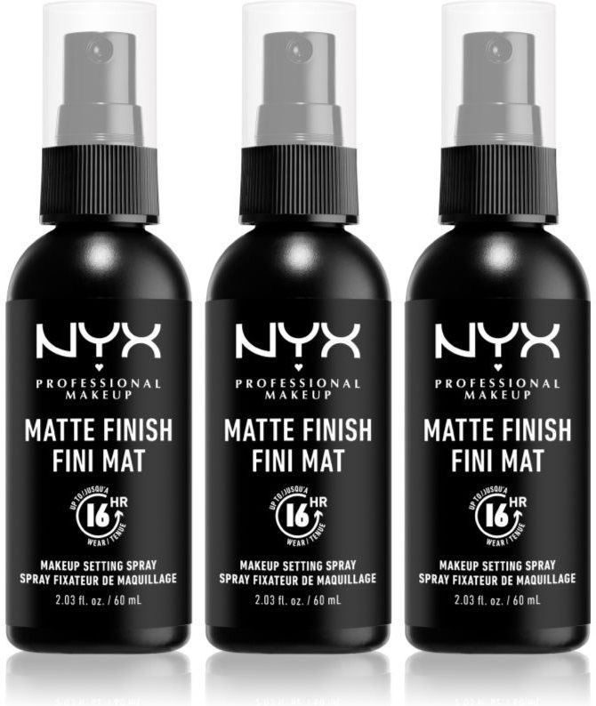 NYX Professional Makeup - Makeup Setting Spray Matte - 3x60 ml - Make-up Fixatiespray