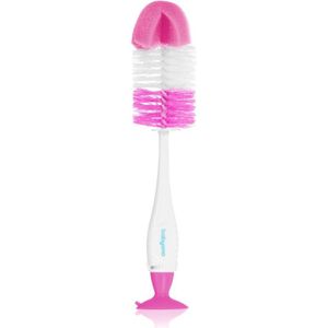 BabyOno Take Care Brush for Bottles and Teats schoonmaakborstel 2 in 1 Pink 1 st