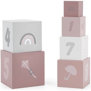Label Label Stacking Blocks Numbers blokken van hout Pink 18m+ 1 st