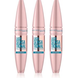 MAYBELLINE NEW YORK Lash Sensational - Waterproof Mascara - Tint Black - 3x9.4 ml