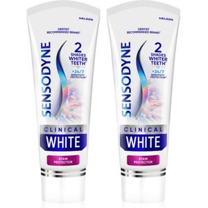 Sensodyne - Clinical White Stain Protector - Tandpasta - Whitening - 2x75 ml
