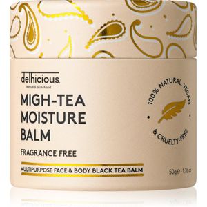 delhicious MIGH-TEA MOISTURE BALM multifunctionele balsem voor Zeer Droge en Gevoelige Huid Parfumvrij  50 g