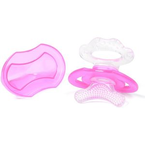 BabyOno Teether bijtring 3m+ Pink 1 st