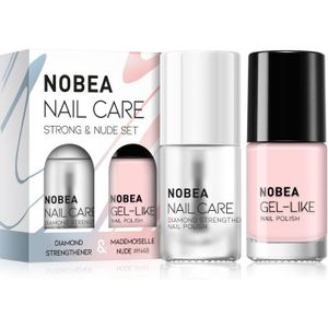 NOBEA - Nail Care Strong & Nude Set - Nagellak Set - 2x6 ml