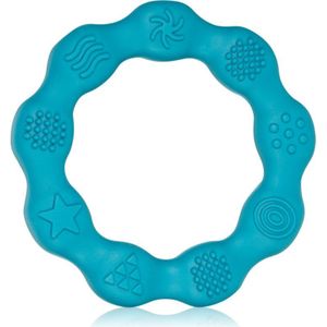 BabyOno Be Active Silicone Teether Ring bijtring Blue 1 st