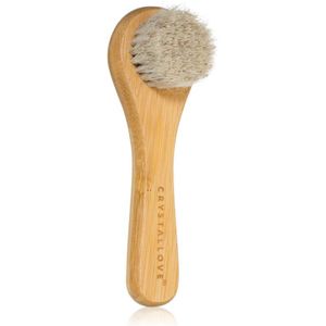 Crystallove - Bamboo Face Brush - Massageborstel - Natuurlijk Haren - Bamboe Handvat