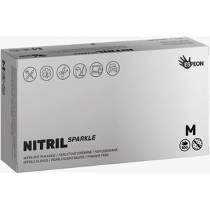 Espeon - Nitril Sparkle Pearlescent Silver - Beschermende Handschoenen - Poedervrij - 2x50 St