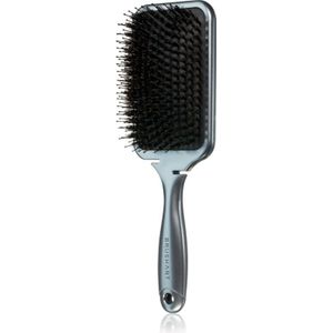 BrushArt - Hair Boar Bristle Paddle Haarborstel - Metallic Black - 1 Stuk