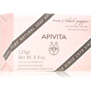 Apivita Natural Soap Rose & Black Pepper reinigende baardzeep 125 gr